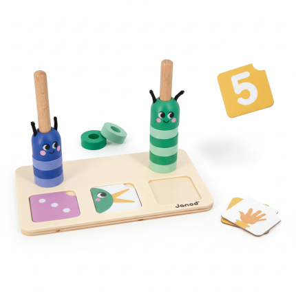 Drewniana układanka matematyczna - Komponowanie i porównywanie liczb 3+ / Janod  J05085