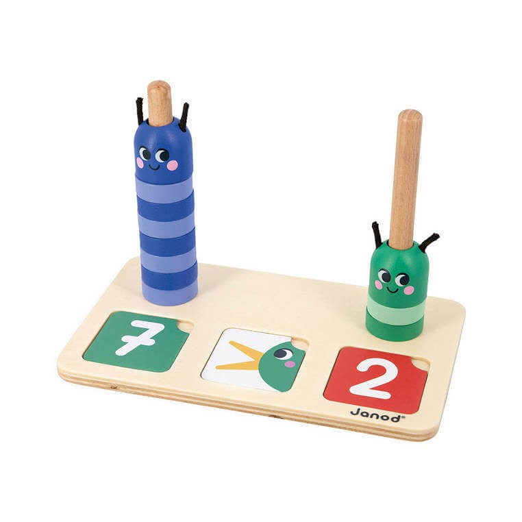 Drewniana układanka matematyczna - Komponowanie i porównywanie liczb 3+ / Janod  J05085