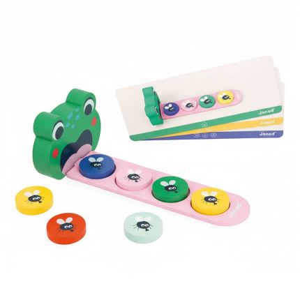 Drewniana układanka logiczna - Algorytmy Żaba 3+ / Janod  J05088