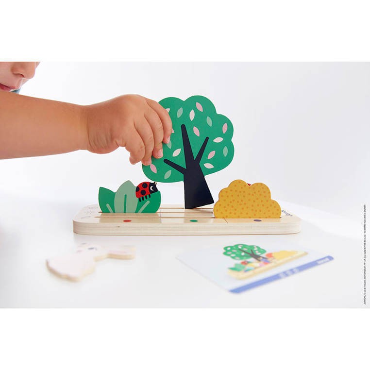 Drewniana układanka Orientacja w przestrzeni Ogród 3+ / Janod J05077