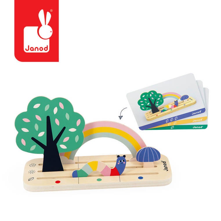 Drewniana układanka Orientacja w przestrzeni Ogród 3+ / Janod J05077