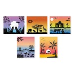 Zestaw kreatywny Malowanie z szablonami akwarele - Zachody słońca I love creativity 8+ / Janod J07737