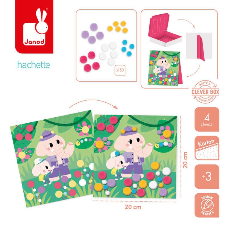 Zestaw kreatywny Pompony My arts & crafts 3+ / Janod J07741