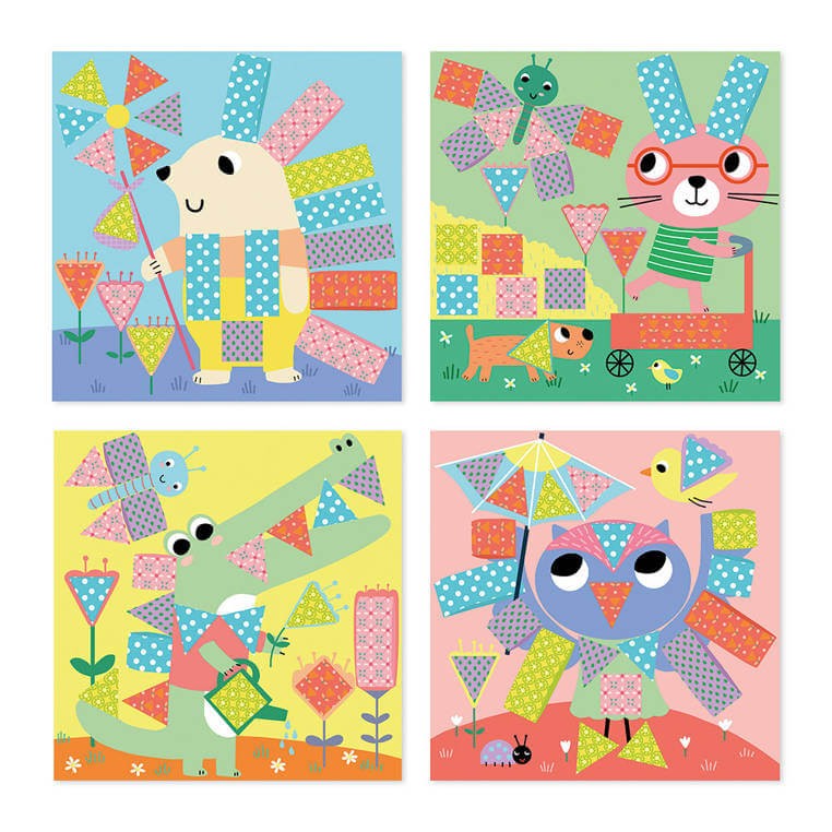 Zestaw kreatywny Wycinanki przyklejanki My arts & crafts 4+ / Janod J07743