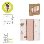 Muślinowy otulacz-kocyk z biobawełny 85x85cm - Little Mateys spicy orange, 3 szt. / Lassig