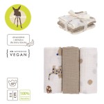 Muślinowy otulacz-kocyk z biobawełny 60x60cm - Little Mateys royal blue, 3 szt. / Lassig