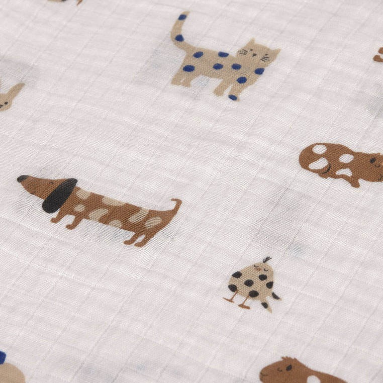 Muślinowy otulacz-kocyk z biobawełny 60x60cm - Little Mateys royal blue, 3 szt. / Lassig