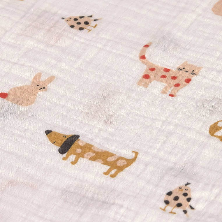 Muślinowy otulacz-kocyk z biobawełny 60x60cm - Little Mateys spicy orange, 3 szt. / Lassig