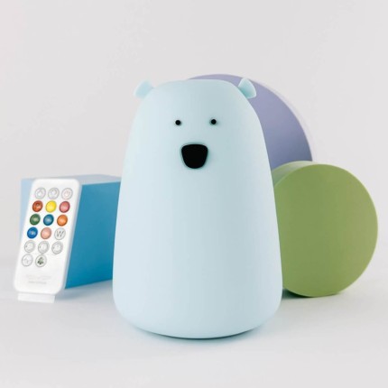 Duża lampka led z PILOTEM MIŚ NIEBIESKI bezpieczna dla Twojego dziecka / Rabbit&friends