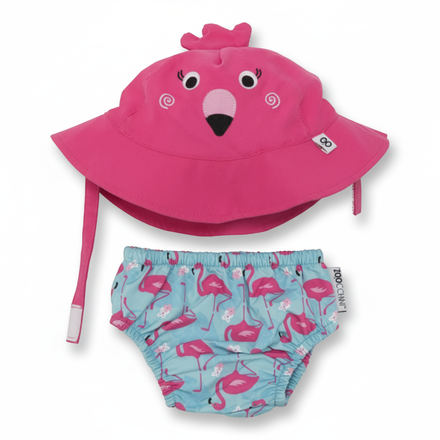 Pieluszka kąpielowa + czapka Flaming / Zoocchini