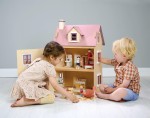 Drewniany trzypiętrowy domek dla lalek z wyposażeniem - Foxtail Villa / Tender Leaf Toys
