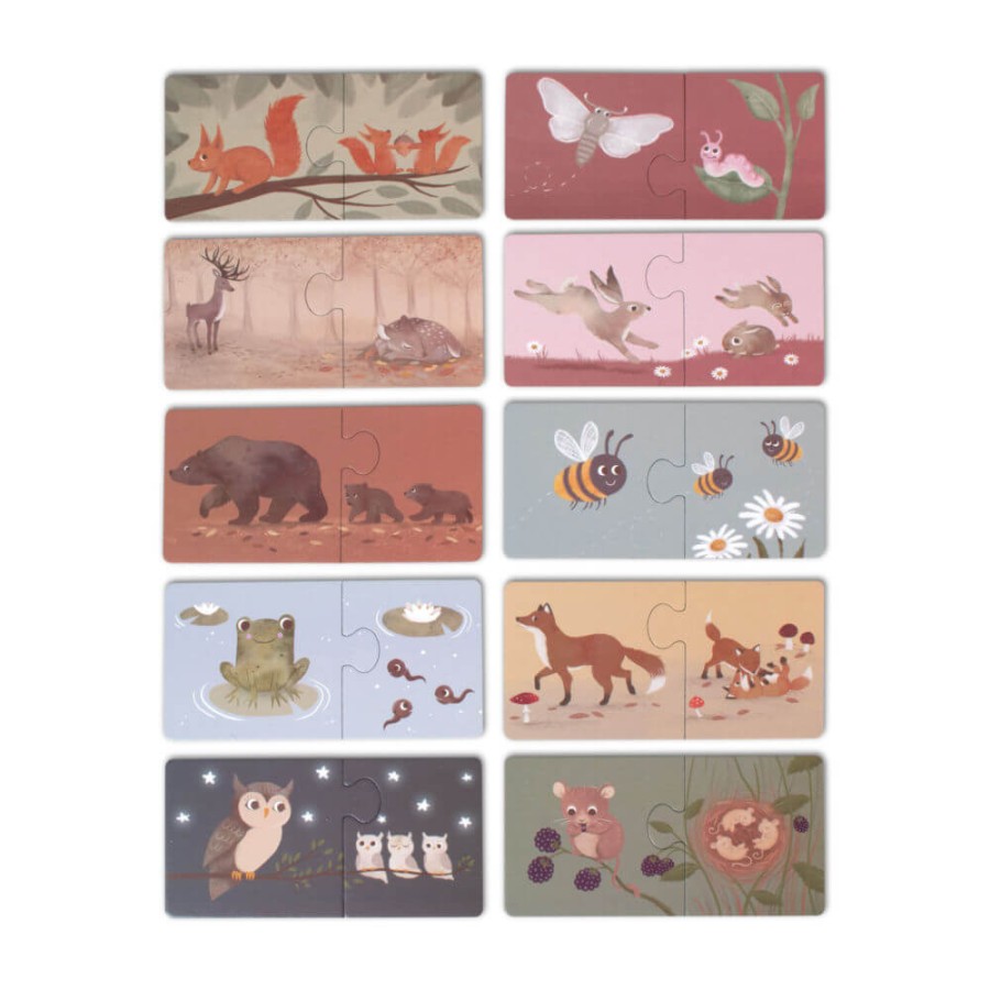 Puzzle Mama i dziecko Nordic animals / Filibabba FI-02173
