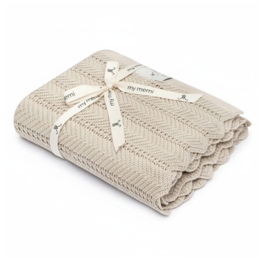 Bambusowy kocyk light beige 80x100 - feather / My Memi