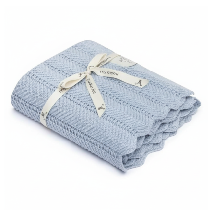 Bambusowy kocyk baby blue 80x100 - feather / My Memi