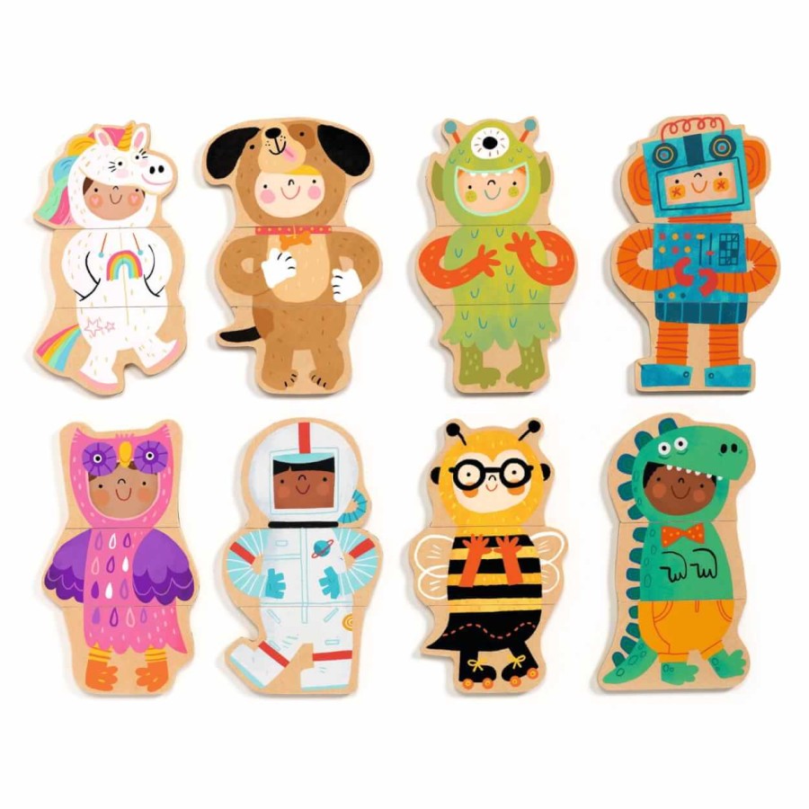 Drewniana układanka magnetyczna KOSTIUMY / Djeco DJ03128