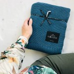 Duży koc bambusowy 120x100 cm - petrol / Lullalove