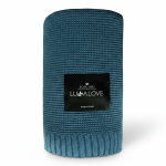 Duży koc bambusowy 120x100 cm - petrol / Lullalove