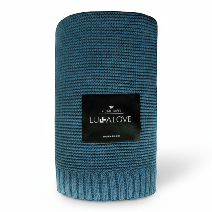 Duży koc bambusowy 120x100 cm - petrol / Lullalove