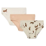 Bawełniane majtki Nanette 3-pak - Leopard sandy mix / Liewood LW17620