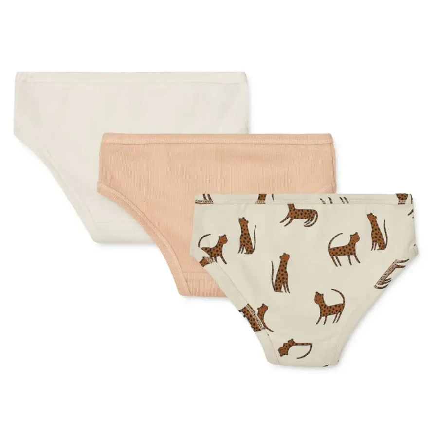 Bawełniane majtki Nanette 3-pak - Leopard sandy mix / Liewood LW17620