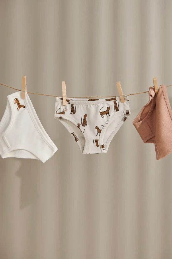 Bawełniane majtki Nanette 3-pak - Leopard sandy mix / Liewood LW17620