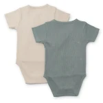 Body niemowlęce z krótkim rękawem Hali 2-pak – Blue fog, sandy mix / Liewood