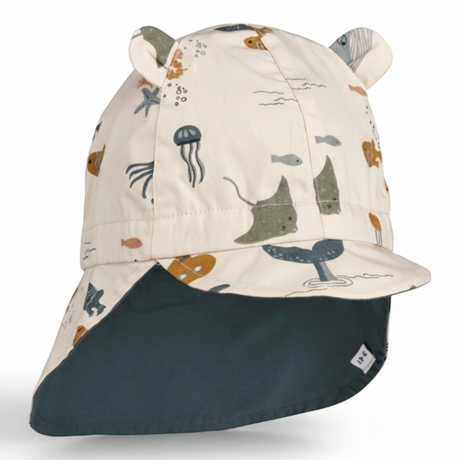 Letni dwustronny kapelusz Gorm: Sea creature, sandy / Liewood