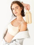 Szklana butelka do monitorowania dziennego nawodnienia Day Bottle - CREAM / BINK