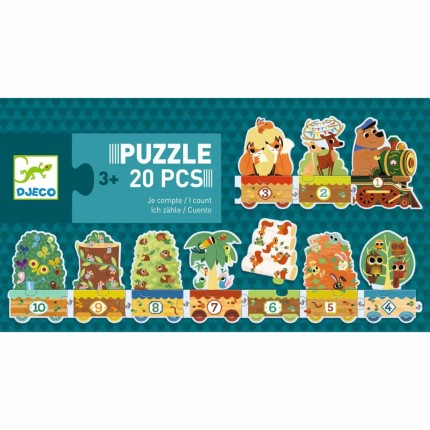 Puzzle trio LEŚNY POCIĄG 20 el./ Djeco DJ08194
