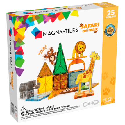 Klocki Magnetyczne Safari Animals 25 el. / Magna-Tiles