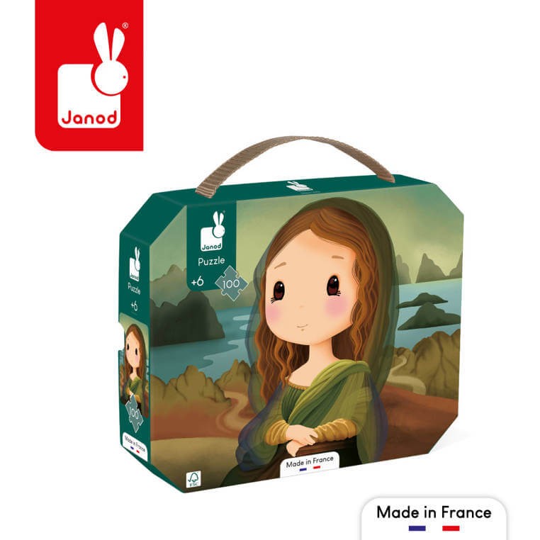 Puzzle w walizce Obraz inspirowany twórczością da Vinci 100 elementów 6+ / Janod J02579