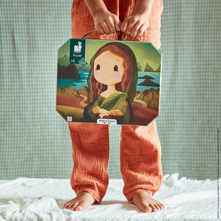 Puzzle w walizce Obraz inspirowany twórczością da Vinci 100 elementów 6+ / Janod J02579