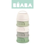 Pojemniki na mleko w proszku 4 komory cotton white-sage green / Beaba