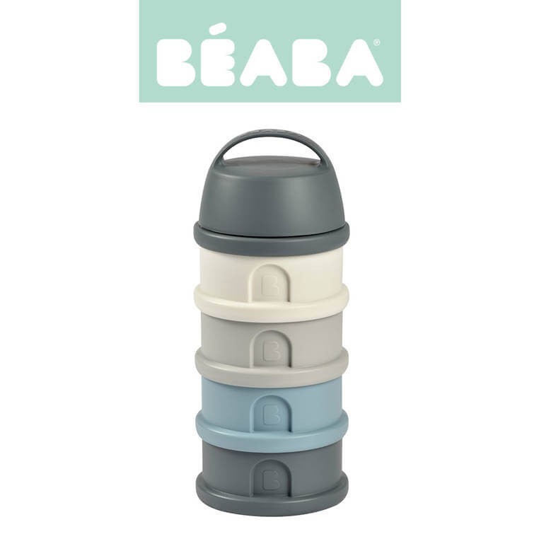 Pojemniki na mleko w proszku 4 komory mineral grey - blue / Beaba