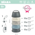 Pojemniki na mleko w proszku 4 komory mineral grey - blue / Beaba