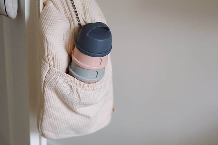 Pojemniki na mleko w proszku 4 komory mineral grey - pink  / Beaba