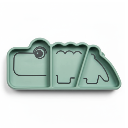 Talerzyk z przyssawką Croco - zielony / Done by Deer 1709353