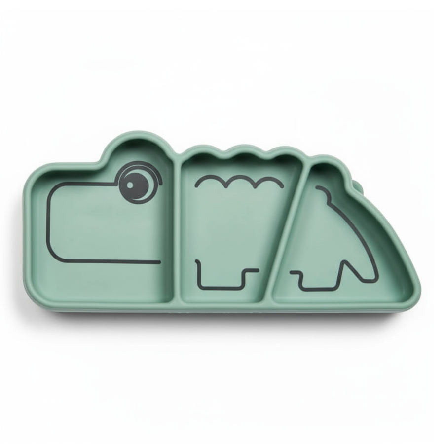 Talerzyk z przyssawką Croco - zielony / Done by Deer