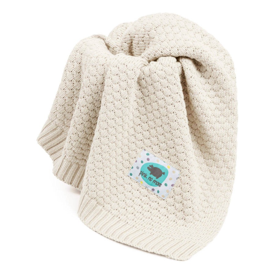 Kocyk bambusowy BUBBLE cream / Pink no More