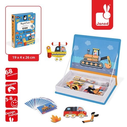 Magnetyczna układanka Pojazdy Magnetibook kolekcja 2018 / Janod