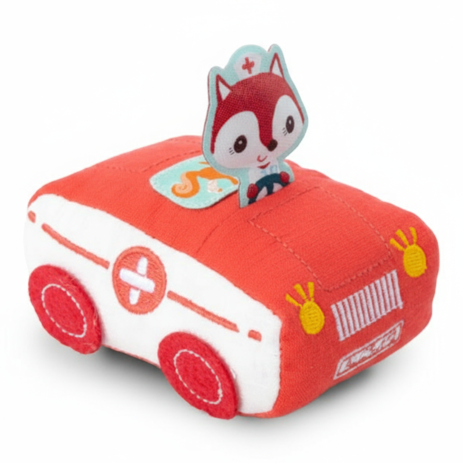 Miękkie auto z napędem pull-back Lisiczka Alice 18 m+ / Lilliputiens