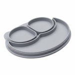 Silikonowa pokrywka do małego talerzyka Mini Mat pastelowa szarość / EZPZ