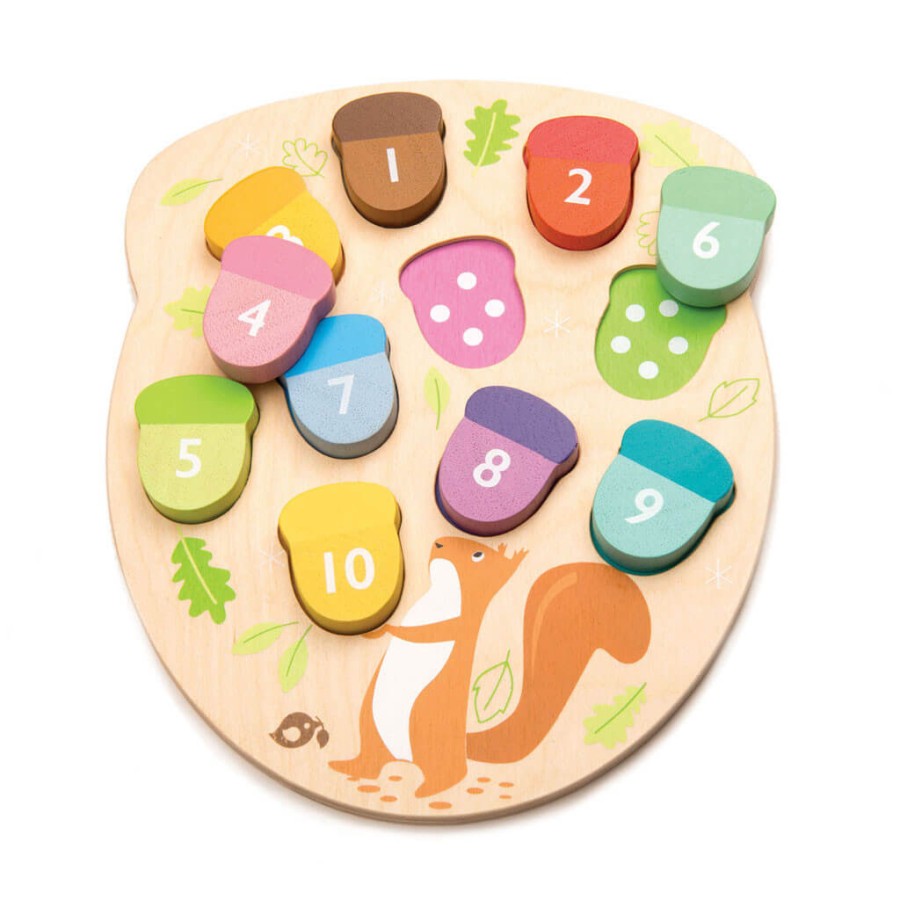 Drewniana zabawka - Wiewiórka i liczenie żołędzi / Tender Leaf Toys