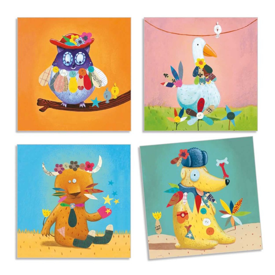 Zestaw artystyczny z naklejkami ZWIERZĘTA / Djeco DJ08932