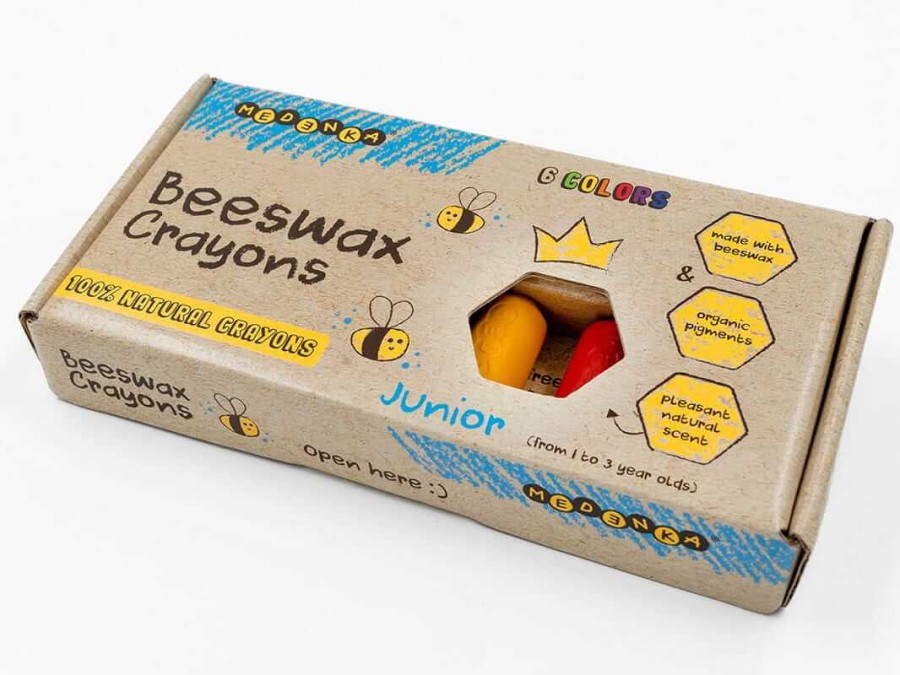 Kredki Medenka JUNIOR z wosku pszczelego, 100% naturalne