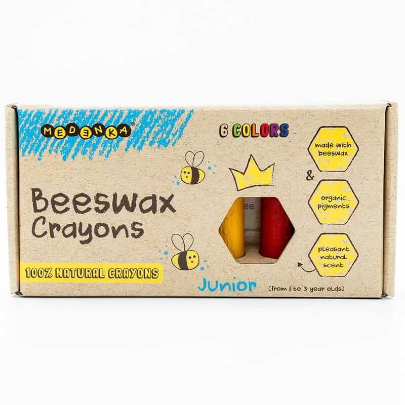 Kredki Medenka JUNIOR z wosku pszczelego, 100% naturalne