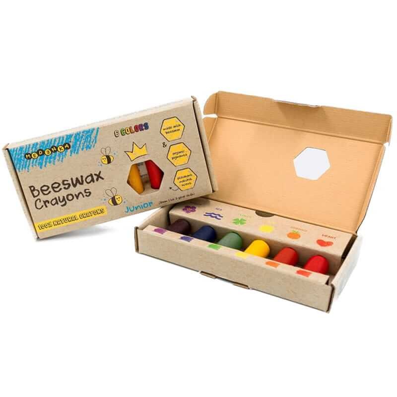 Kredki Medenka JUNIOR z wosku pszczelego, 100% naturalne