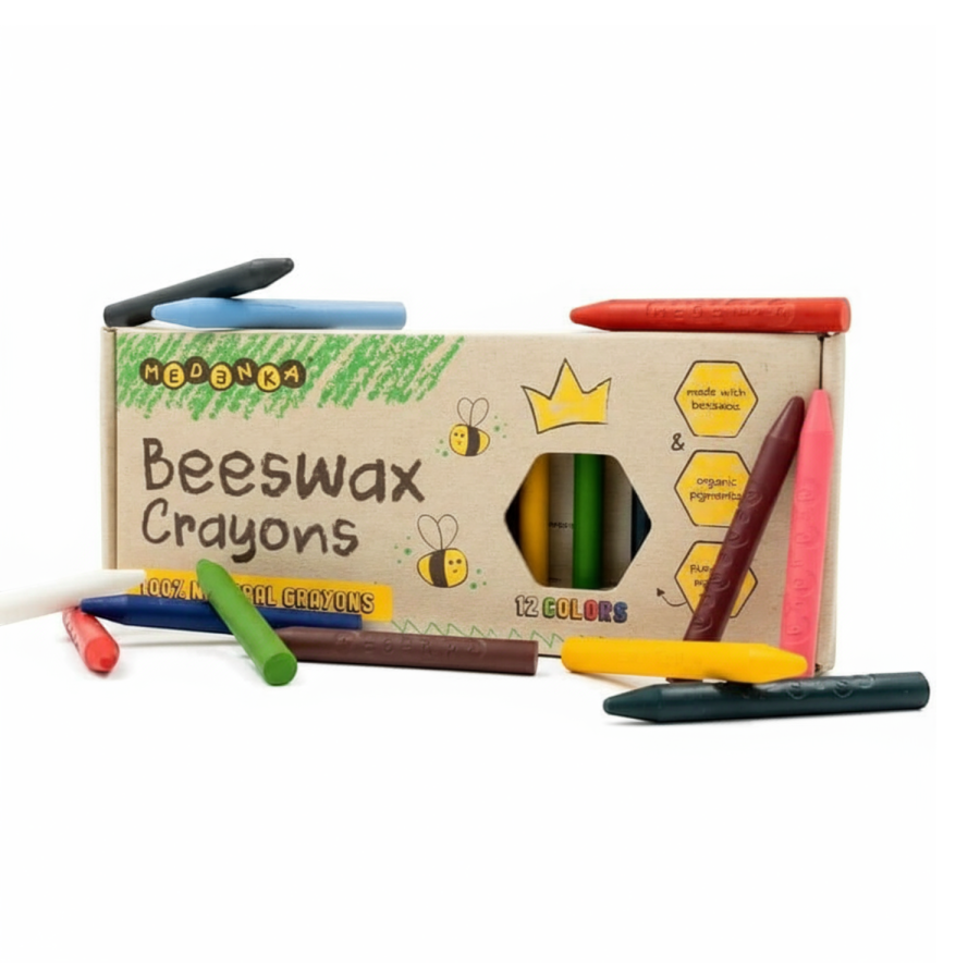 Kredki Medenka CLASSIC z wosku pszczelego 3+, 100% naturalne