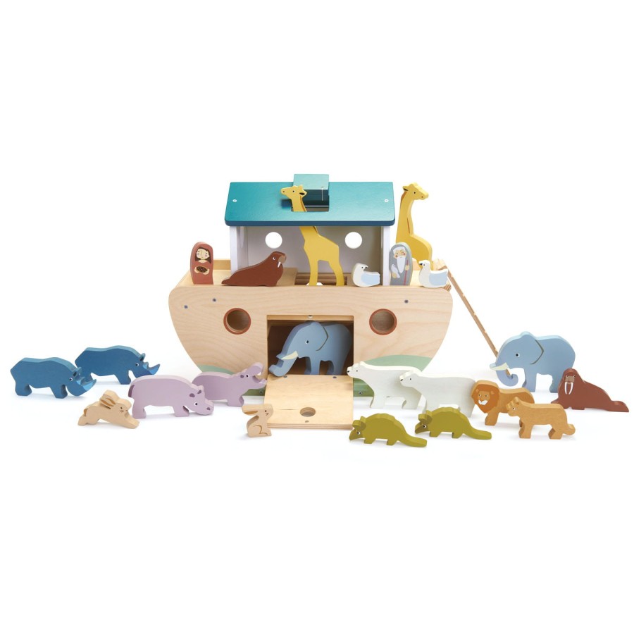 Drewniany statek ze zwierzątkami - Arka Noego / Tender Leaf Toys