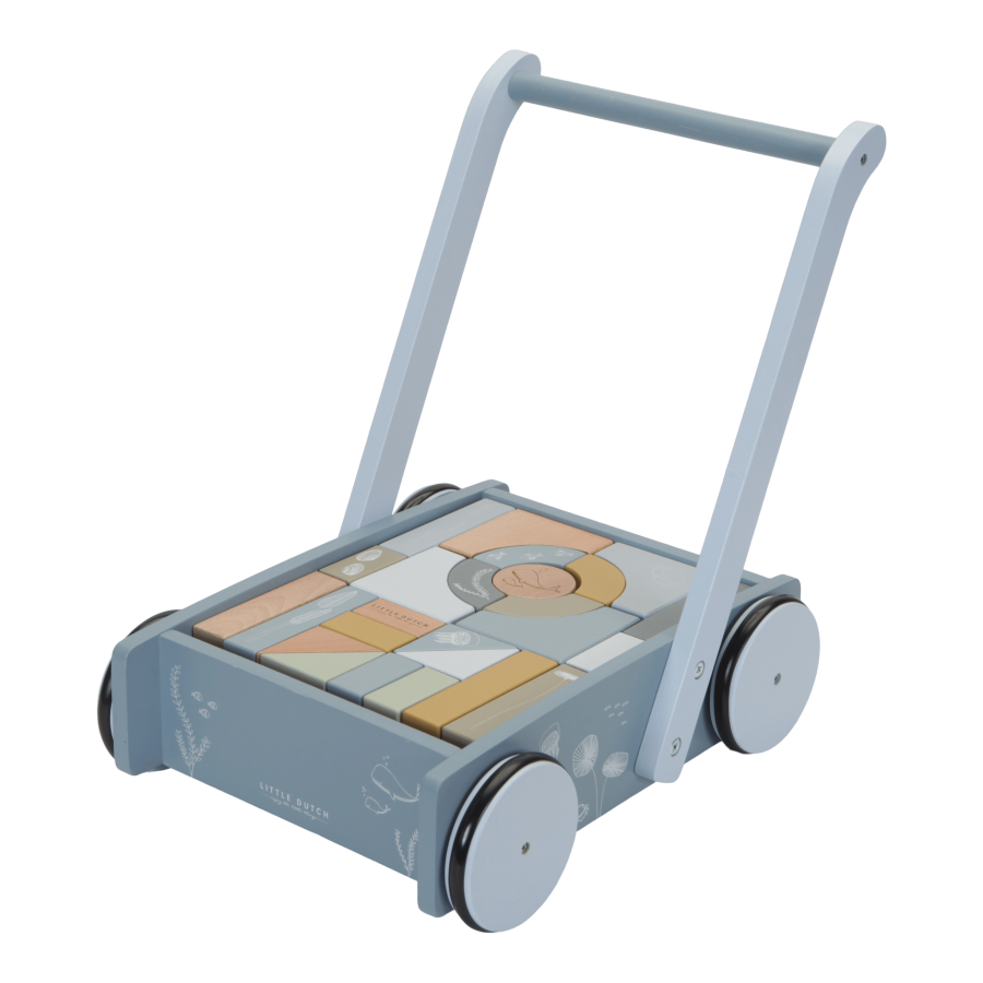 Wózek z klockami OCEAN błękit / Little Dutch LD7021